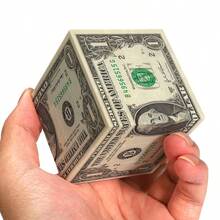 Christmas Coin Cube Puzzle - 3x3 Dollar Bill Magic Cube, UV Printed Collectible Brain Teaser, Beginner-Friendly ABS Resin Gift For Adults & Family - Multicolor - View 7