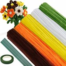 511/572/725 Pcs Value Pack Handmade DIY Floral Cleaning Tool Kit, Includes Colorful Chenille Stems, Flower Set, Floral Wire, Flower Centers, Floral Tape, Ribbons And Wrapping Paper For Valentine's Day And Ramadan Bouquets, Craft Kits, Colorful Marketplace, Craft Marketplace, Artificial Flowers, Wire, Frame Marketplace, Wire, Arts, DIY, Decorations, Shaping Materials, Handmade - Multicolor - View 24