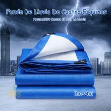 1 Pieza Lona De PláStico,Cubierta Para Lluvia De 3*4 Metros De Largo, Impermeable Doble Cara, Cubierta Protectora Multiusos, Lona Impermeable, Resistente A Los Rayos UV, Impermeable Y Transpirable, Adecuada Para Terrazas, Jardines, Gallineros, Cobertura Exterior, Tela Exterior Duradera, Adecuada Para RamadáN Al Aire Libre, AñO Nuevo, DíA De San ValentíN, Uso En Invierno, Toldo Impermeable Para Porche, Adecuada Para Cubiertas De Refugio De Lluvia Pesada En Terrazas, Porches, Jardines, Gallineros - Azul - Ver 2