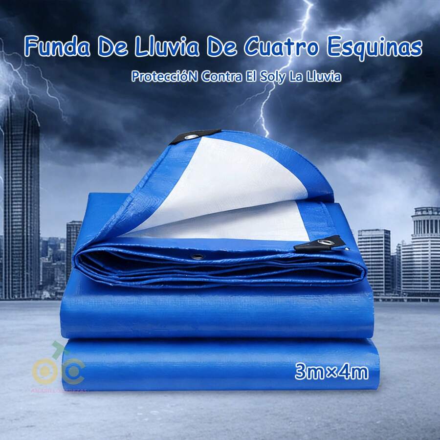 1 Pieza Lona De PláStico,Cubierta Para Lluvia De 3*4 Metros De Largo, Impermeable Doble Cara, Cubierta Protectora Multiusos, Lona Impermeable, Resistente A Los Rayos UV, Impermeable Y Transpirable, Adecuada Para Terrazas, Jardines, Gallineros, Cobertura Exterior, Tela Exterior Duradera, Adecuada Para RamadáN Al Aire Libre, AñO Nuevo, DíA De San ValentíN, Uso En Invierno, Toldo Impermeable Para Porche, Adecuada Para Cubiertas De Refugio De Lluvia Pesada En Terrazas, Porches, Jardines, Gallineros
