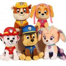 Spin Master 毛绒玩具，Chase/Rocky/Skye/Zuma/Rubble 毛绒软玩具，约 20 厘米高，热门学前动画片官方授权玩具，适合 1 岁及以上儿童 - 追趕 - 查看 4