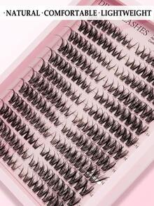216pcs D-Curl Cluster False Eyelashes, DIY Makeup Essential, Large Capacity, Soft & Natural, Beginner-Friendly, Thick & Fluffy, Individual Lash Set, Long-Lasting & Dense, Mixed Styles, Suitable For Beginners & Everyday Use, Applicable For Weddings, Parties, Cosplay, And Music Festivals - Multicolor - View 4