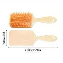 1pc Customized Air Cushion Hair Brush, Large Square Scalp Massager Comb, With Personalized Name/Text, Party Gift, Christmas Gift For Women, New Year Gift, Square Marble Pattern Comb, Long Hair Air Cushion Brush, Large Anti- Hair Brush Air Cushion Brush - Multicolor - View 3