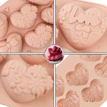 Valentine's Day Silicone Heart Shaped Mold - Thickened Non-Stick Baking Mold, Heart-Shaped Grooves, Suitable For Making Cakes, Chocolates, Soaps - Reusable Confession Cake And Dessert Mold - Multicolor - View 8