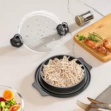 Chicken Shredder, 2026 Pro Chicken Breast Shredder Tool Twist Large,  Double Layer,Visible Meat Shredder Machine With Widened Anti Slip Mat Fix, Suitable For Tocas, Buffalo Chicken Dip, Dishwasher Washable - 黑色 - 查看 7