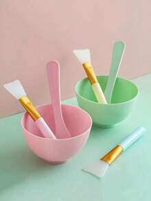 2pcs Soft Silicone Face Mask Applicator, Mask Silicone Brush, Mixed Mud Mask Brush, Beauty Salon Makeup Tools, Suitable For Beginners - Multicolor - View 7