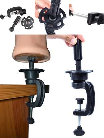 nunify Svart perukställ, skyltdockahuvudhållare, perukdisplayställ för skrivbordsträning