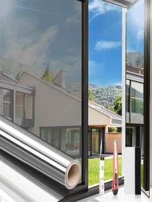 1 Roll One Way Window Film Daytime Privacy Window Tint For Home UV Blocking Mirror Film Non-Adhesive Static Cling Heat Control Reflective Glass Film For Home And Office - Multicolor - View 54