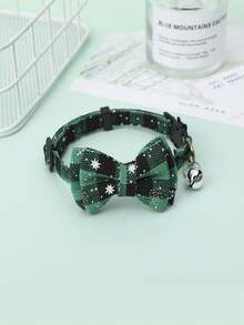 猫狗项圈，可拆卸蝴蝶结宠物项圈，雪花蝴蝶结狗项圈，可爱猫项圈，可调节狗胸带，适合猫狗日常佩戴