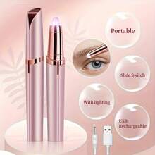 2pcs Electric Eyebrow Trimmer, Women Eyebrow Razor, Unisex Body Hair Remover, Automatic Eyebrow Shaver, Depilation Beauty Trimmer, Eyebrow Pencil Shaver - Rose Gold - View 12