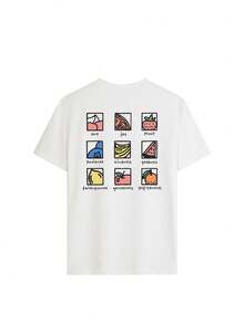 Áo thun nữ dáng regular fit "Trái của Thánh Linh", in hình giỏ dâng lễ vật trong Kinh Thánh, áo tay ngắn in câu Kinh Thánh truyền cảm hứng, áo cổ tròn màu trắng, trang phục thường ngày mùa hè. - trắng - Xem 3