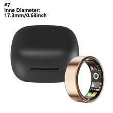 男女通用智能戒指健身追踪器 - 防水健康戒指，具备睡眠追踪、心率和血氧监测、家庭健康管理、步数和卡路里计数、手势滑动视频播放、内置动作感应功能，佩戴舒适。双击手指即可切换视频。（15/20mAh 可充电电池）玫瑰金，尺码 7/8/9/10/11/12，新年/圣诞节礼物 - YJH-TK5 - 查看 46