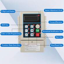 Regulador de velocidad con inversor, entrada monofásica, frecuencia variable, variador de frecuencia, convertidor inversor VFD de 220 V y 0,75 kW, convertidor de frecuencia con inversor VFD para control de velocidad del motor, entrada monofásica, salida trifásica: presenta características de alta torsión y amplia regulación de velocidad. - Multicolor - Ver 10