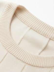 GRDR Men's Summer Round Neck Solid Color Short Sleeve Knit Sweater, Suitable For Summer Outings, Essential For Fashionable Styling - Apricot - View 4