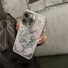 Retro European Cupid Angel Aurora Laser Phone Case For IPhone 16 15 14 13 12 Pro Max 11 INS Luxury Glitter Lens Protective Cover - 2 天使 - 查看 6