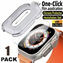 1pc Easy Installation Tempered Glass Screen Protector, Bubble-Free Anti-Scratch, Compatible With Apple Watch Ultra 1/Ultra 2/Ultra 3, 49mm Ultra, Quick Installation, Dust-Free Easy To Apply - Clear - View 11