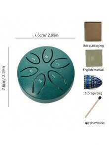 1pc Mini Steel Tongue Drum - 6 Notes, 3 Inch Steel Drum, Handpan, Musical Instrument. Includes Travel Bag, Mallet And Music Score. Ideal For Musicians. Available In Multiple Colors. - Multicolor - View 4