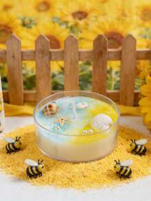 1支海洋贝壳香氛蜡烛，营造浪漫氛围，家居装饰，舒缓身心，适合派对、节日、送礼。