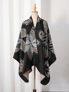 1件男士极简几何图案开衩披肩围巾 - 彩色 - 查看 4