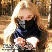 Maschera facciale unisex calda, antivento e traspirante per autunno/inverno, lavabile, maschera facciale nera 3D per moto con design a lisca di pesce, isolamento termico, anti-appannamento, imbottitura spessa, protezione per gli occhi - Multicolore - Visualizzare 2