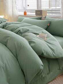 3件套蓝白拼布柔软纯棉被套 - 薄荷綠 - 查看 3