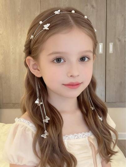 This Butterfly Tassel Headband, Made Of Synthetic Zirconium Oxide, Is A Stylish And Glamorous Hair Accessory Suitable For Parties, Seasonal Outfits, And Everyday Wear, Making It The Perfect Holiday Gift.