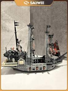 SALYWEE 3D Pirate Ship Puzzle,Building Blocks ,Classic Movie Ship Models,Legends Of The Nautical Age,Captain Jack,Family Interactive Toys,Assembly DIY Model,Creative Birthday Gift,Tabletop Game Toys - Multicolor - View 6