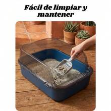 Diseño ampliado arenero para gatos con control anti‑salpicaduras ideal para hogares modernos para dueños de mascotas en México - Unitalla - Ver 2