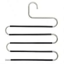 1 pieza Percha en forma de S de acero inoxidable - Ahorro de espacio antideslizante, apta para pantalones y bufandas, solución de organización de armario, almacenamiento de armario, artículo esencial del hogar - Multicolor - Ver 8