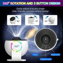 Máy chiếu sao thông minh 12 trong 1, có hẹn giờ và điều khiển 3 nút, đèn ngủ chiếu sao xoay 360° gắn trần, đèn trần, quà tặng, trang trí phòng. - trắng - Xem 5