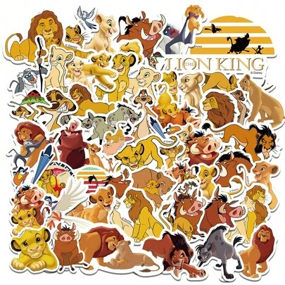  Disney 50 Lion King Stickers, Lion King Party Favors, Simba Cartoon Stickers, Mufasa Stickers, Lion Stickers, Pumbaa Stickers, Zazu Stickers, Waterproof Stickers, Stickers, Can Be Used For Books, Diaries, Phone Cases, Laptops, Tablets, Water Bottles, Suitable As Holiday, Birthday Gifts Or Reward Stickers, Gift Decorations
