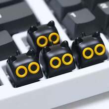 1个个性化3D树脂可爱卡通猫咪键帽，单个创意DIY交叉轴猫咪键帽礼品