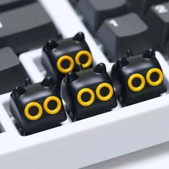 1 pieza Llavero personalizado de resina 3D con diseño de gato de dibujos animados, un solo llavero creativo de gato de eje cruzado DIY como regalo