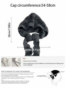 1pc Handmade Crocheted High-Quality Knitted Hat For Women, Autumn/Winter Wool Balaclava Warm Hat Scarf Set, Knitted Beanie With Scarf And Ear Warmer - Multicolor - View 3