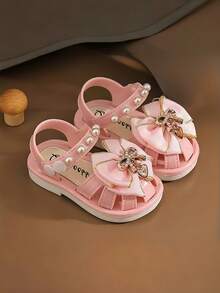 Girls' Pearl Heart Sandals, Korean Style, Versatile And Fashionable Soft-Soled Sandals - Pink - View 5