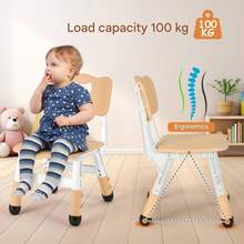 2 PCS Kids Chair Children's Stackable Desk Chairs Height Adjustable Toddler Chairs - Yellow - View 4