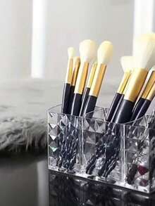 Transparent Acrylic Organizer For Eyebrow Pencils And Brushes - Storage Box With Compartments For Cosmetics. - Multicolor - View 5