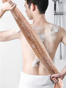 1pc/2pcs African Mesh Exfoliating Bath Towel Set, Double-Sided Design For Gentle/Coarse Exfoliation, Effective Body Scrubbing, Shower Back Scrubber, Quality Mesh Material, Convenient Tie Design, Loofah Bath Towel, Body Sponge, Leaves Skin Smooth, Suitable For Daily Use - Multicolor - View 3