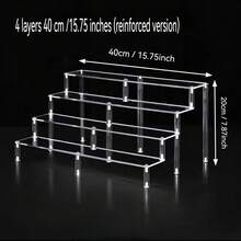 1 قطعة رف عرض متعدد الطبقات من الأكريليك، مناسب لتنظيم المنزل، عرض المنتجات، العطور، مستحضرات التجميل، المقتنيات، الألعاب، وديكور الحفلات. رف العطور. - شفاف - مشاهدة 2