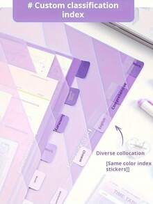 六层透明L型文件夹，绿、蓝、紫渐变设计 - A4科目分隔页，学校用品，学生用品，家庭和办公室试卷整理器 - 耐用塑料文件整理器，带标签空间 - 彩色 - 查看 11