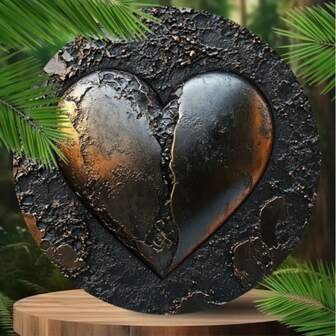 Vägghängande metallskylt med hjärtformad aluminium - 20,32x20,32 cm rund dekorativ plakett för hem, trädgård, badrum, dörrdekoration - Vattentät, hållbar, mångsidig - Engelska språket - 1 st.