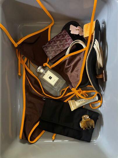 Women's Summer Contrast Color Halter Neck Sleeveless Bikini Set