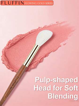 1 st FLUFFIN E07 Liten Rougeborste Naturhår Finspets Gethår Rougeborste Med Fingerpulp Utvald För Precision Rouge Skulpterande Makeupborste