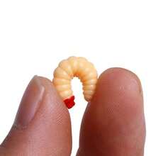 50Pcs/Bag Soft Bait Fake Breadworms Earthworms 2.4cm Red Soft Worms Floating Silicone Artificial Worms Fishing Lures Baits - Multicolor - View 5