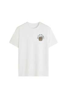 Áo thun nữ dáng regular fit "Trái của Thánh Linh", in hình giỏ dâng lễ vật trong Kinh Thánh, áo tay ngắn in câu Kinh Thánh truyền cảm hứng, áo cổ tròn màu trắng, trang phục thường ngày mùa hè. - trắng - Xem 4