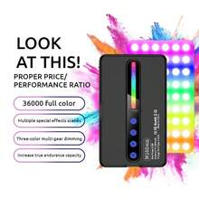 Đèn LED RGB di động dùng nguồn USB/pin - Hơn 16 tùy chọn màu sắc, dung lượng pin 1800mAh, thiết kế vuông nhỏ gọn, phù hợp làm phông nền chụp ảnh, chiếu sáng livestream và trang trí nội thất, đèn màu có thể sạc lại, dung lượng pin 1800mAh. - A - Xem 3