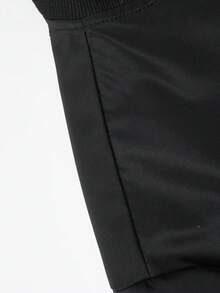 Plus Size Men's Lightweight Jacket - Casual Streetwear Style, Comfortable Loose Fit, Versatile Outerwear For All Seasons - Black - View 5