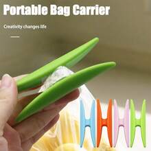 1pc Ergonomic Grocery Bag Holder - Multifunctional Handle, Grocery Bag Holder, Grocery Bag Handle, Plastic Bag Handle, Bag Carrier Tool, Anti-Slip, Carry Groceries, Plastic Bag With Handle, Essential For Shopping, Travel, Home And Kitchen | Portable Effort-Saving Organizer