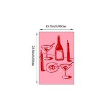 1/2幅极简粉色墙面艺术画“尽情享受美好时光”帆布画，马提尼酒海报，派对及鸡尾酒装饰，适用于客厅、酒吧，可作为礼物赠送朋友，有框/无框可选 - 彩色 - 查看 10