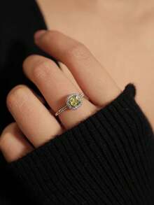 New Elegant Yellow Cubic Zirconia Women Rings Luxury Wedding Anniversary Party Lady's Accessories Bright Fashion Jewelry